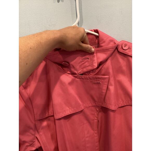 Talbots Womens Trench Coat Plus Size 16 Pink Classic Old Money Preppy Work Belt - Picture 6 of 13
